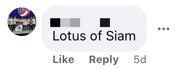 Another recommendation for Lotus of siam