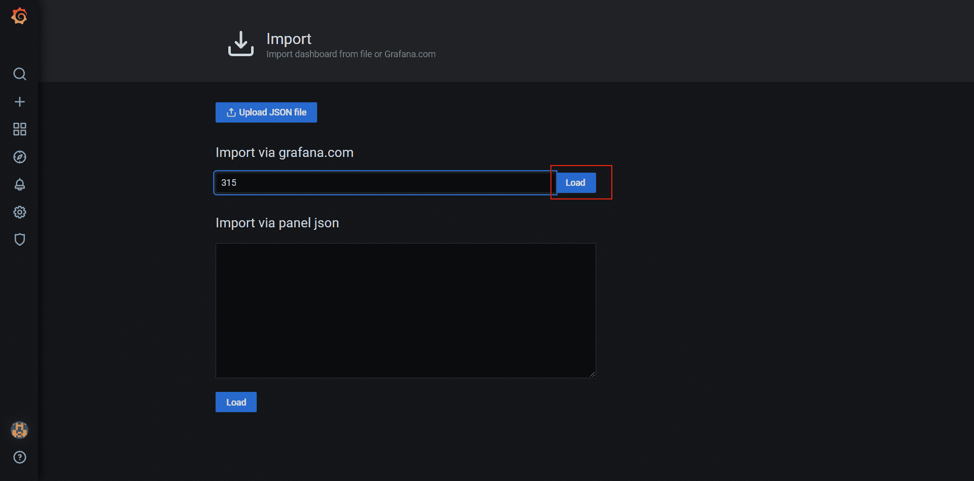 Import a dashboard