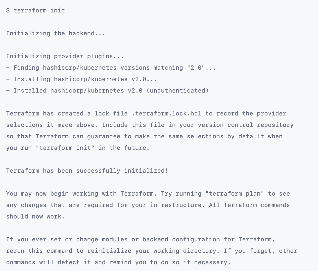 Terraform initialization