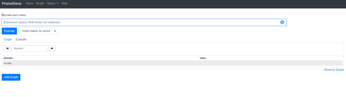 Prometheus metrics dashboard