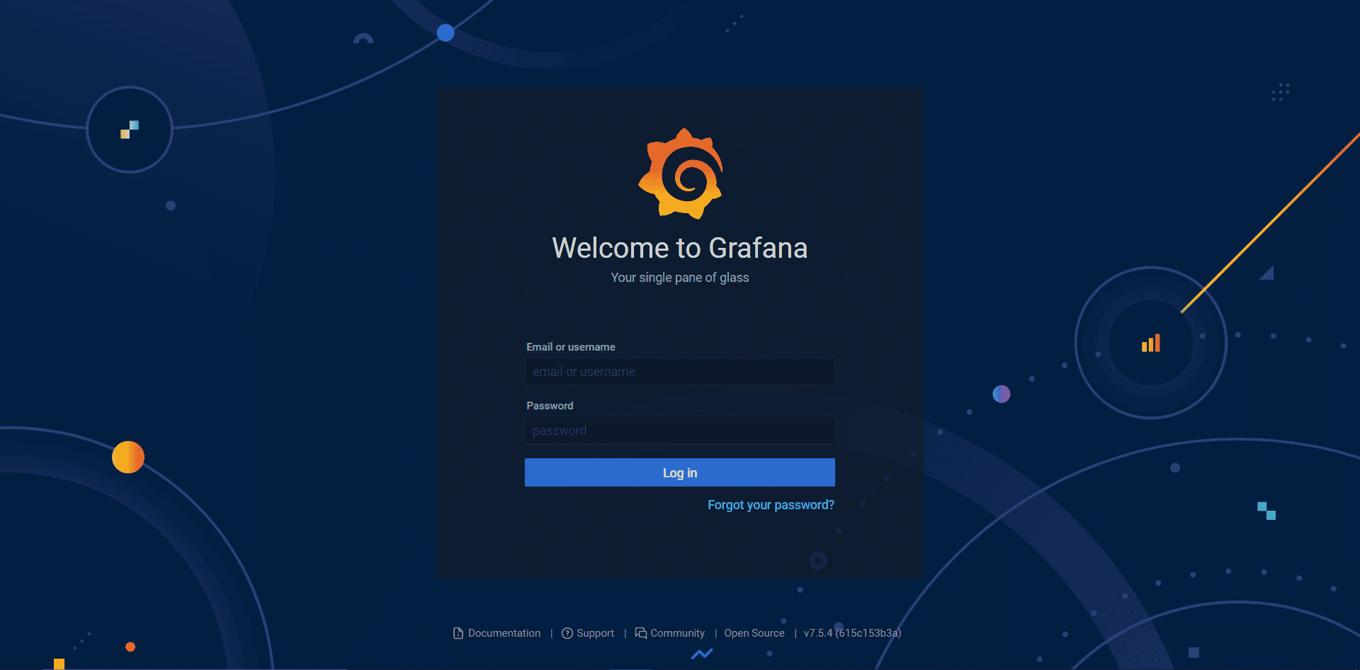 The Grafana dashboard