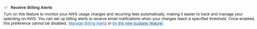 Receive AWS billing alerts