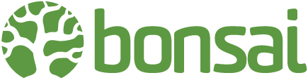 Bonsai in green logo