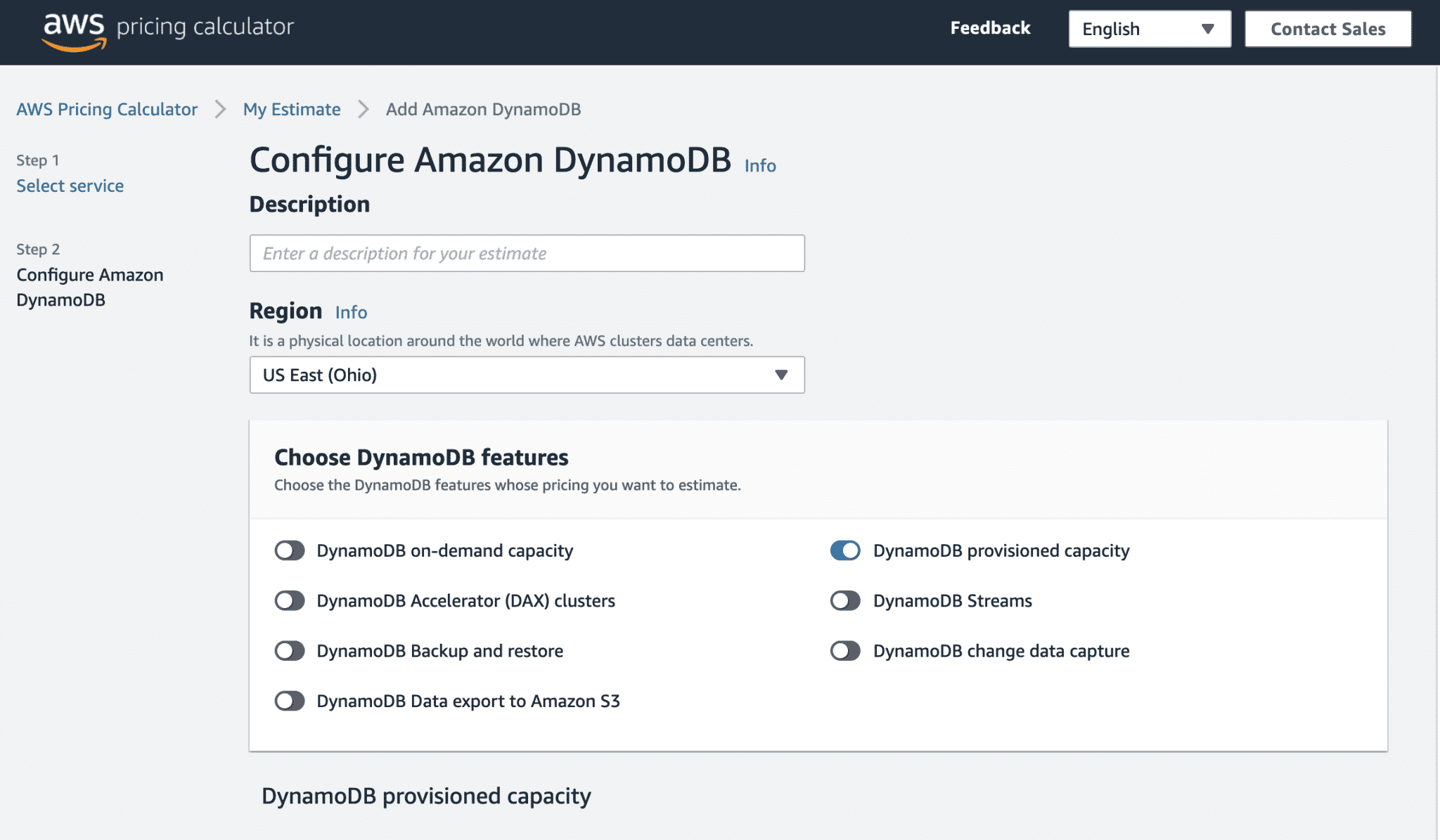 DynamoDB Pricing Calculator