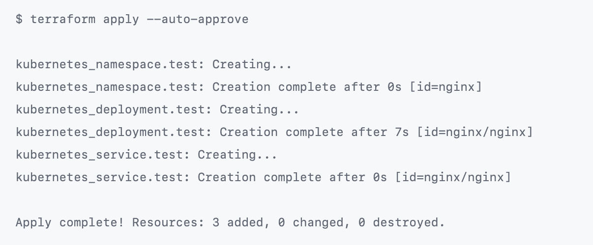 Terraform apply in action