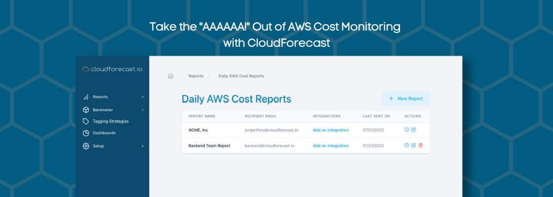 Dashboard daily AWS cost reports by CloudForecast