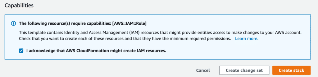 Confirm RoleName in the CloudFormation stack