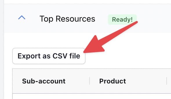 CSV Data Export - export data from Top Resources