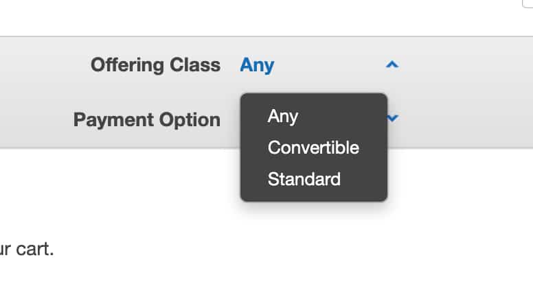 Two types of Reserved Instances - Standard and Convertible