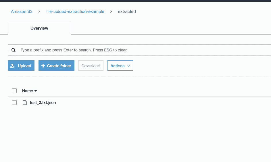 Amazon S3 - file upload extraction example