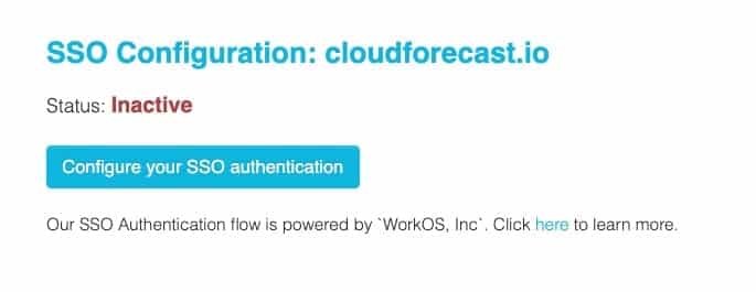 Configure your SSO - CloudForecast