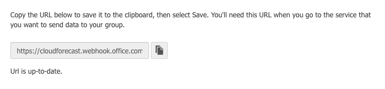 Copy the webhook URL