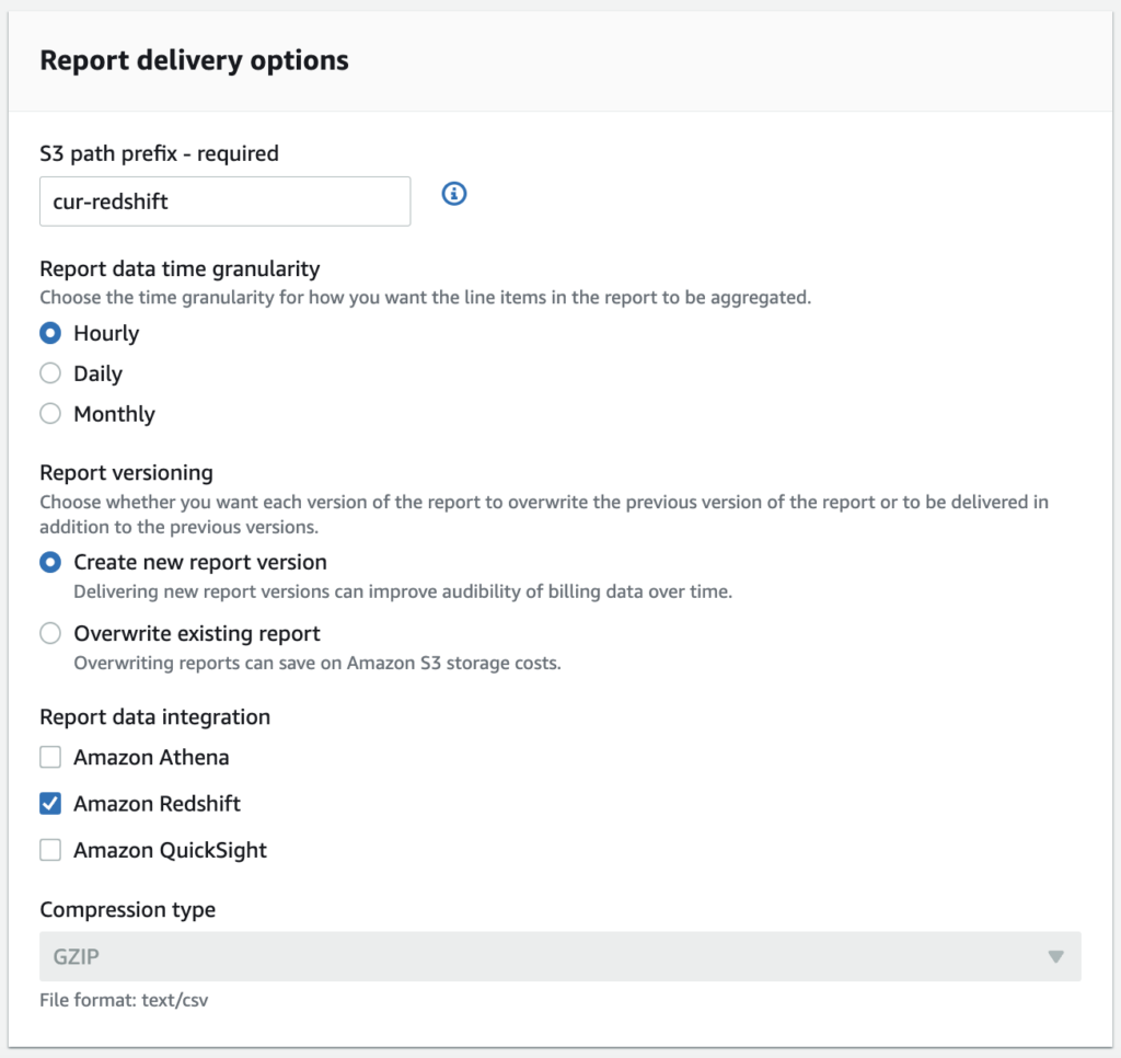 Ensure that your CUR lists Amazon Redshift