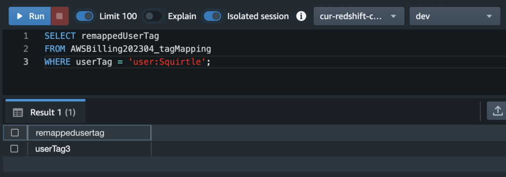 Finding out which column maps to the user:Squirtle tag