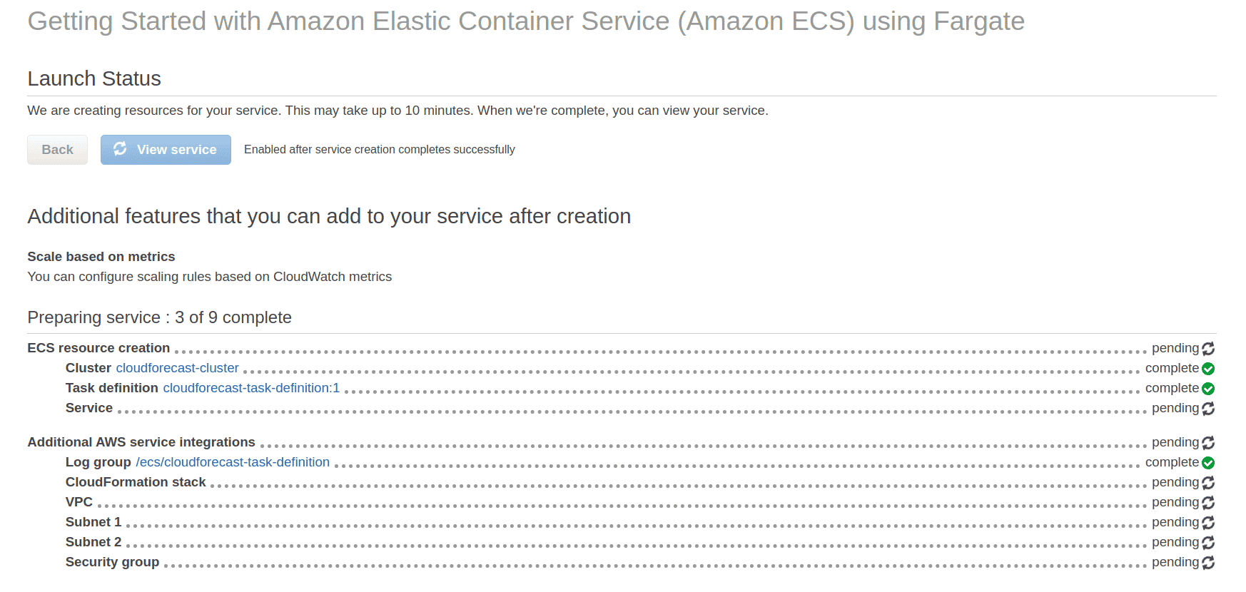 AWS ECS cluster - ECS Pricing