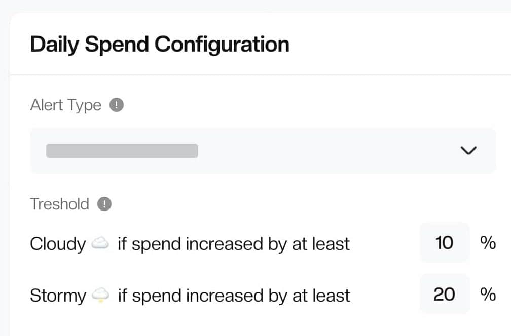 Custom alert configuration