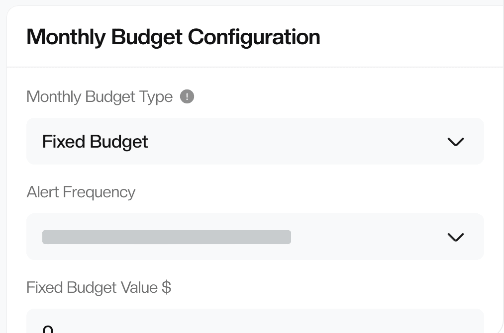 Monthly budgets teams
