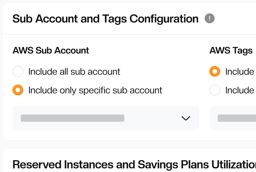 Slice dice by tags subaccounts